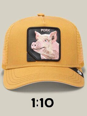 Goorin Bros Pork 1:10 Rare Mystery Series Hat NWT Yellow Pig Trucker Snapback